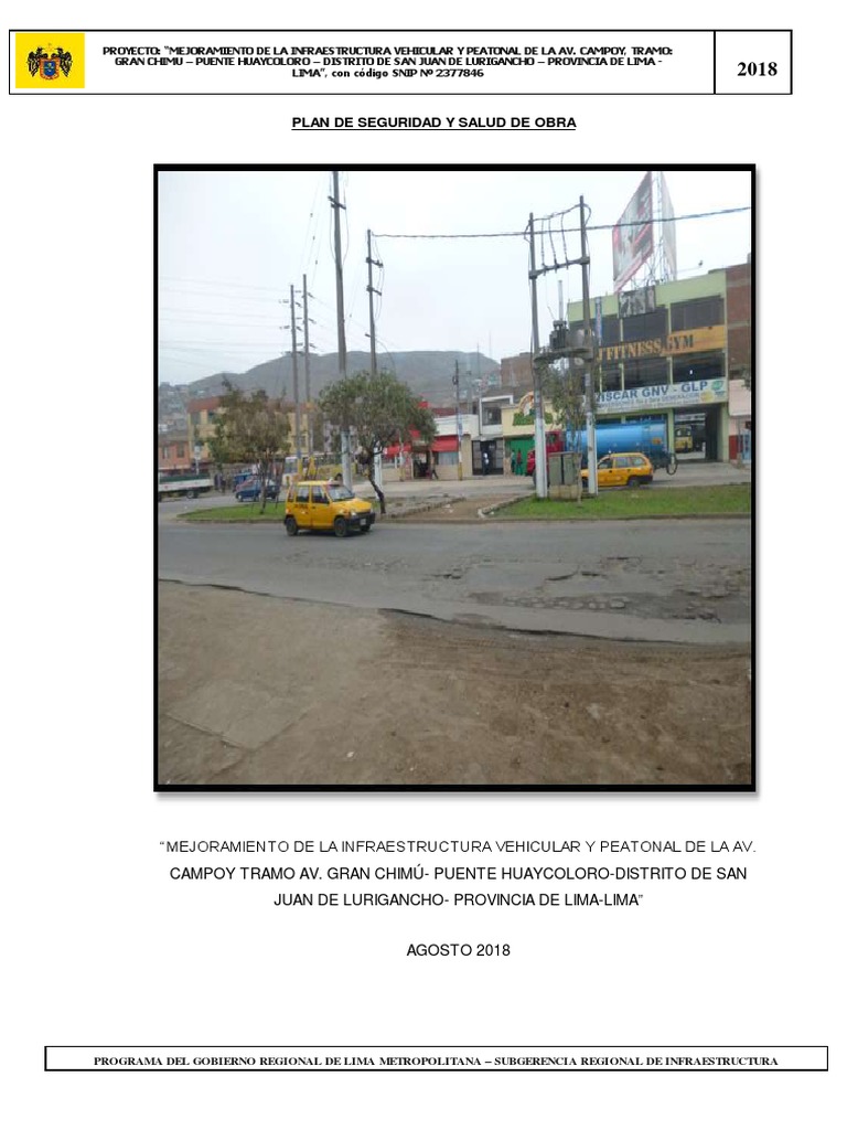 Plan de Seguridad y Salud en Obra Lima | PDF | Lima | Infraestructura