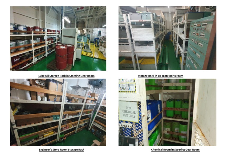 Lube Oil Storage Rack in Steering Gear Room Storage Rack in ER Spare ...