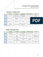 Primary Viva Examination: Thursday 31 October 2019