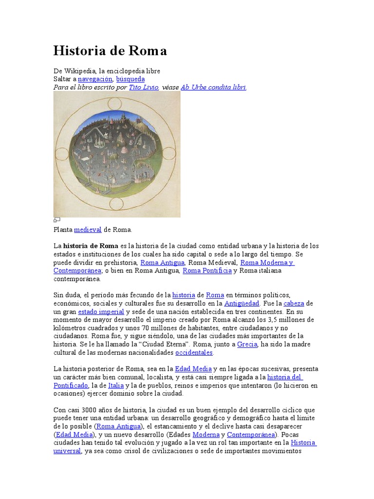 Historia de Roma | PDF | Mitología romana | imperio Romano