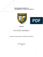 Filosofía General: Universidad de Huánuco Facultad de Derecho Y Ciencias Políticas