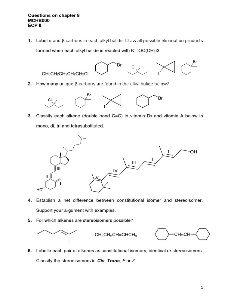 Questions On The Chapter | PDF | Alkene | Chemical Reactions
