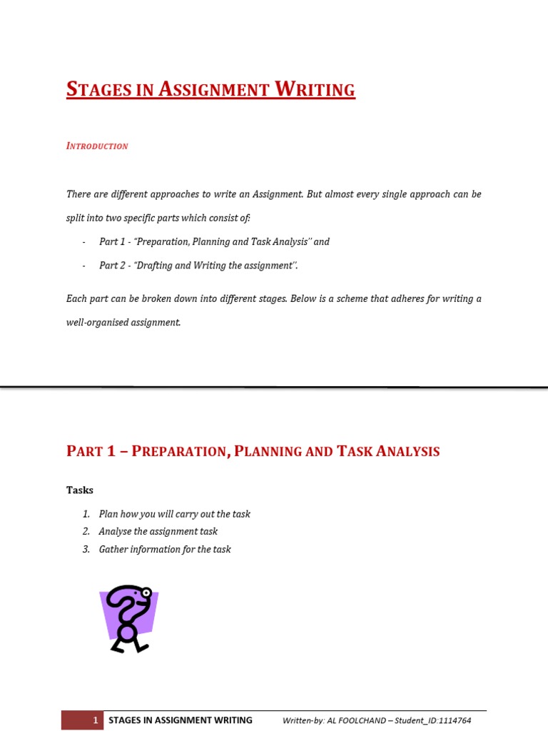 steps of assignment writing pdf