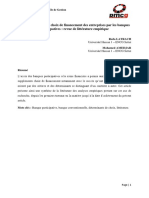 Les Déterminants Du Choix de Financement Des Entreprises Par Les Banques Participatives: Revue de Littérature Empirique