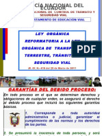 Ley Organica de Reforma A La Ley Organica de Transporte Terrestre Transito y Seguridad Vial