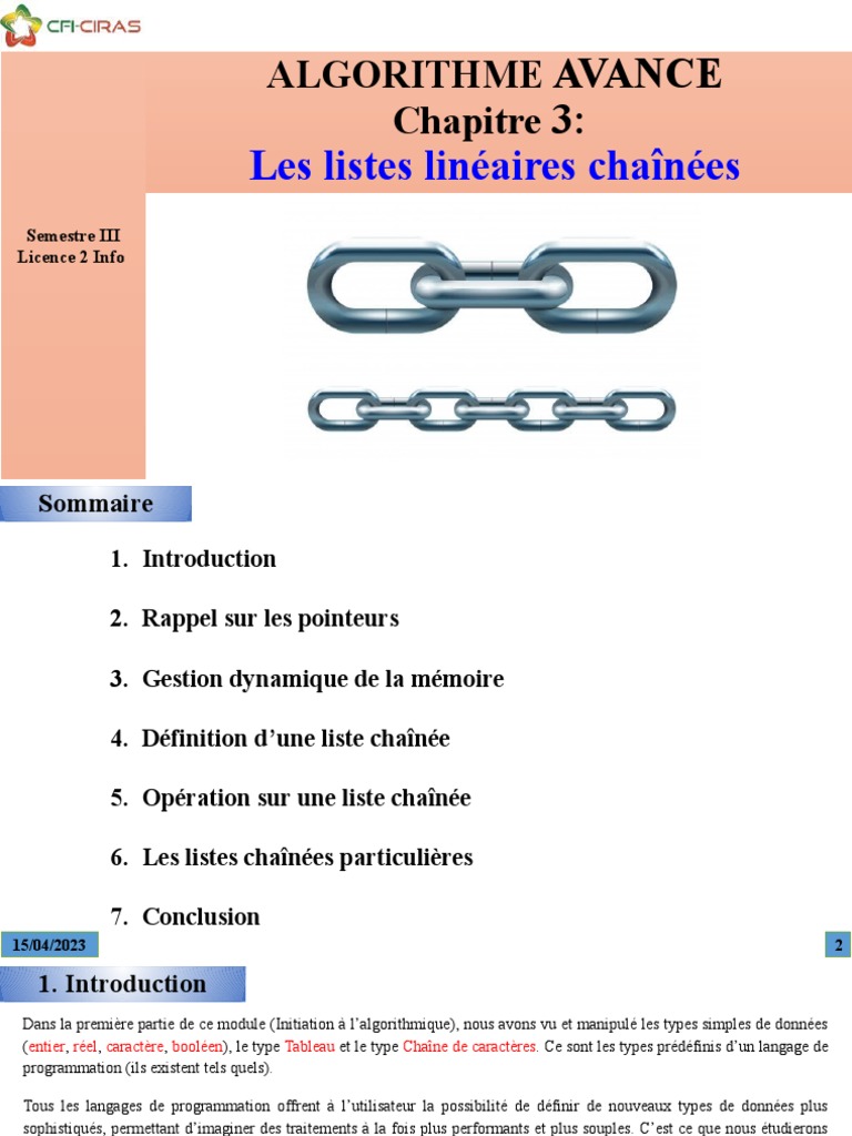 3 - Les Listes Lineaires Chaines | PDF | Variable (informatique ...
