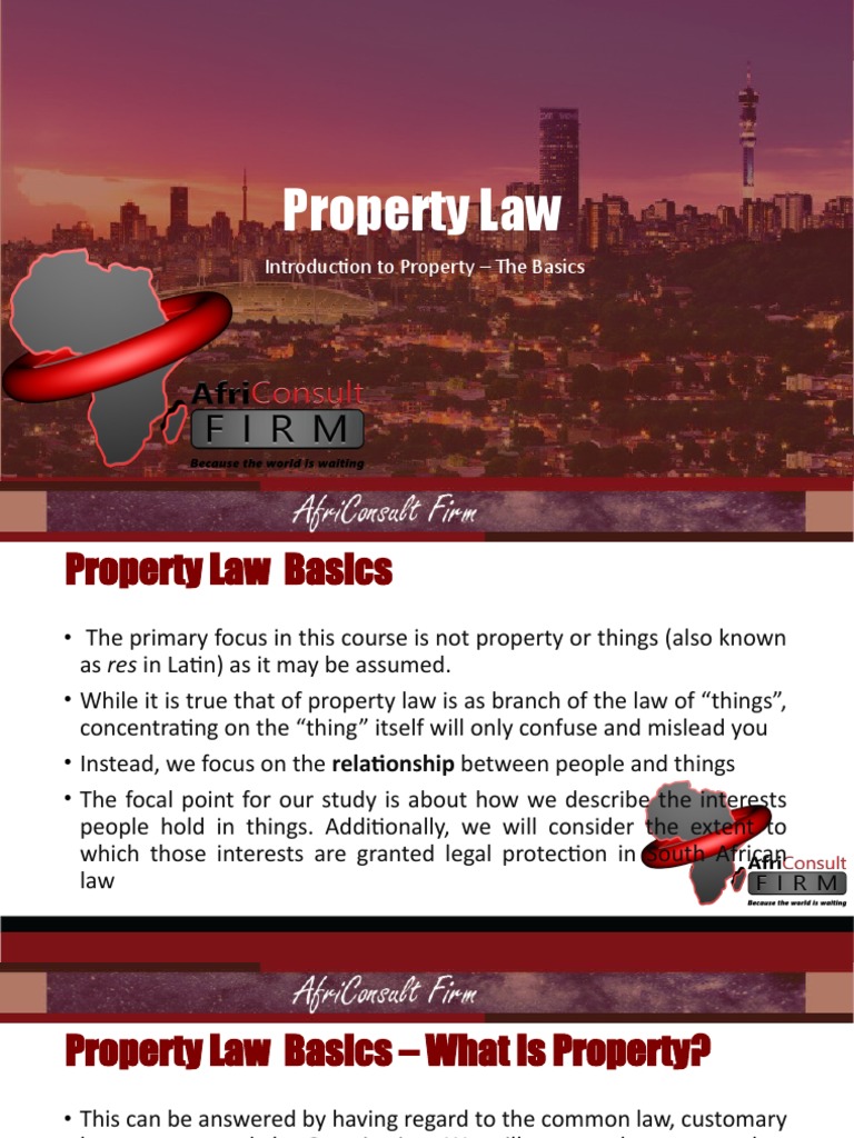Basics of Property Law Explained | PDF | Concurrent Estate | Property