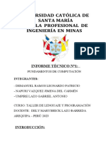 Universidad Católica de Santa María Escuela Profesional de Ingeniería en Minas