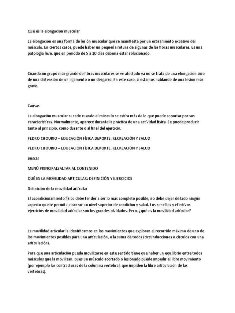 Qué Es La elongWPS Office PDF Músculo Articulación