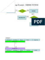 Database Design Example: ORDER SYSTEM: Customer Places Order 1:1 0:M