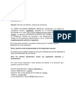 Asunto: Derecho de Petición: Solicitud de Exámenes