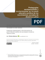 Pedagogías Sentipensantes y Revolucionarias en La Praxis Educativo-Política de Los Movimientos Sociales de América Latina