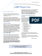 GRE Physics Test - Fact Sheet