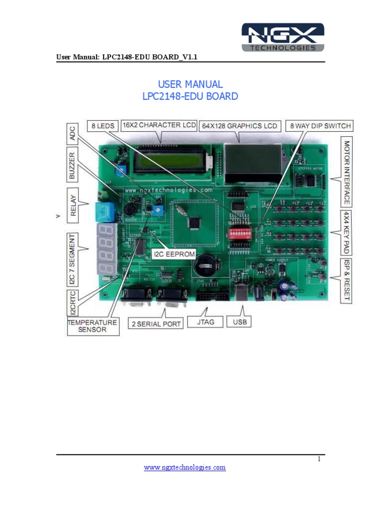 User Manual: LPC2148-EDU BOARD - V1.1 | PDF | Digital Electronics ...