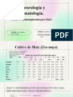 Calculo Evapotranspiración para Maíz