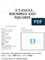 Rectangle, Rhombus and Squares