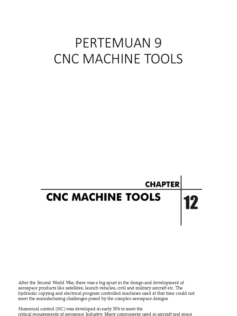Pertemuan 9 CNC Machine Tools 2 | PDF | Technology & Engineering