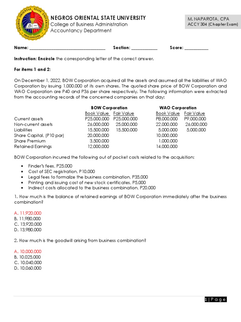 Business Combination PDF Goodwill (Accounting) Book Value