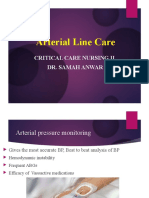 Arterial Line Care: Critical Care Nursing Ii Dr. Samah Anwar