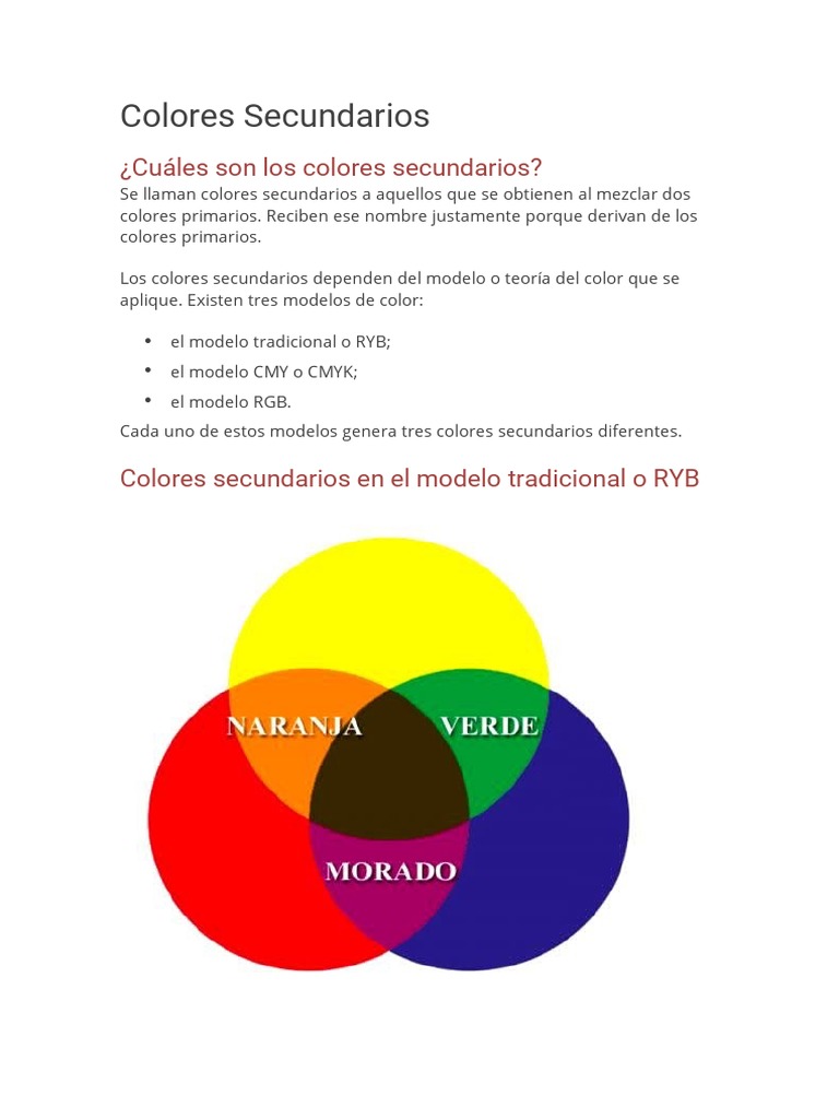 Colores Secundarios: Modelos y Nombres | PDF