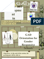 Gender and Developme NT in Education: Mid-Year In-Service Training For Teachers (4 Day)