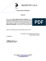 Certificado laboral Felipe Fontalvo 2019-2021