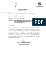 Circular 214 de 2020 - Comunicación Acuerdo 034 de 2020 CA