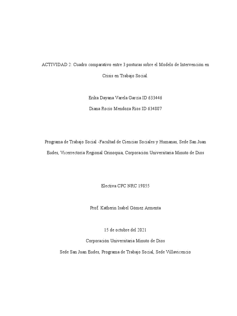 Modelos de Intervención en Crisis en TS | PDF | Trabajo Social | Sicología