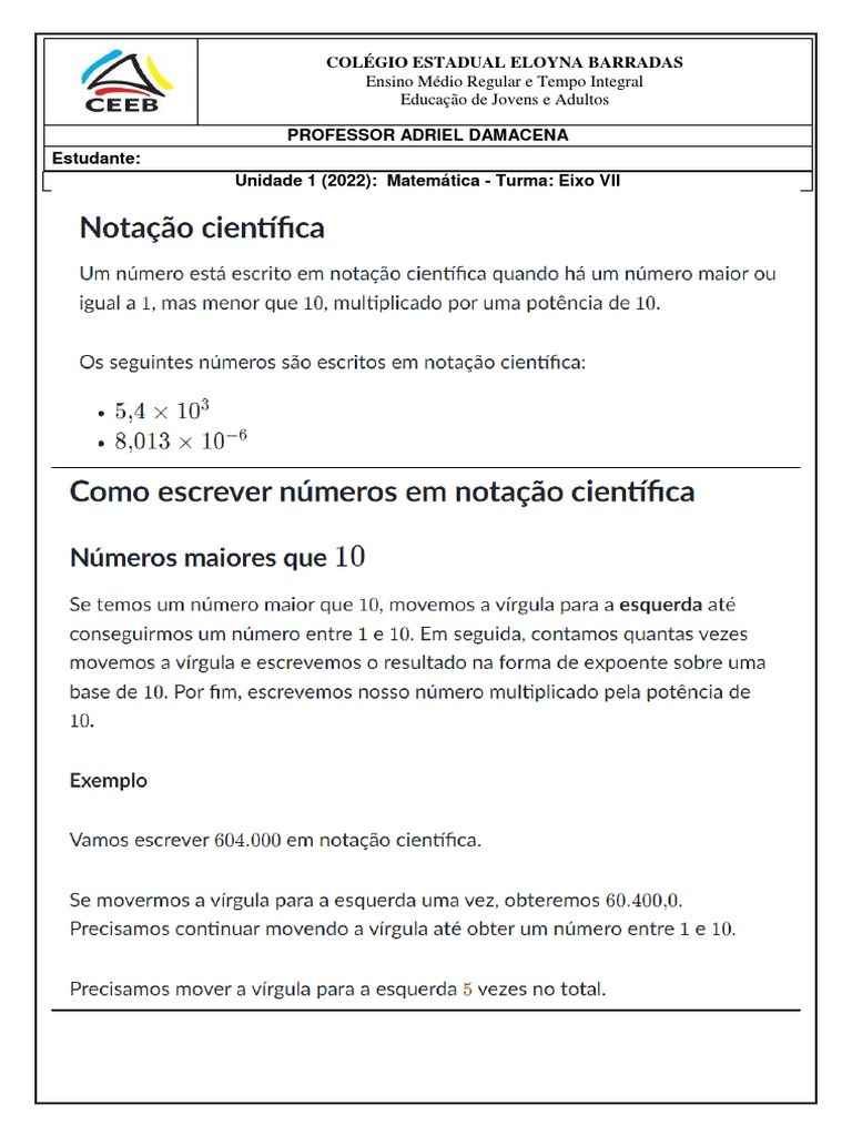 Estudando Física: NOTAÇÃO CIENTÍFICA