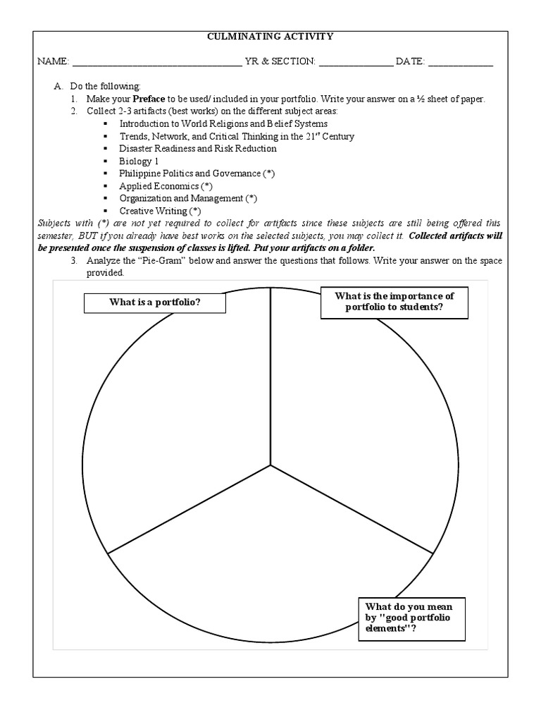 Culminating Activity Portfolio Guide | PDF | Career & Growth