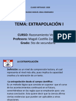 Tema: Extrapolación I: CURSO: Razonamiento Verbal Profesora: Magali Castillo Zambrano Grado: 5to de Secundaria