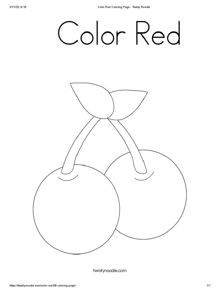 Free Printable Red Coloring Sheets