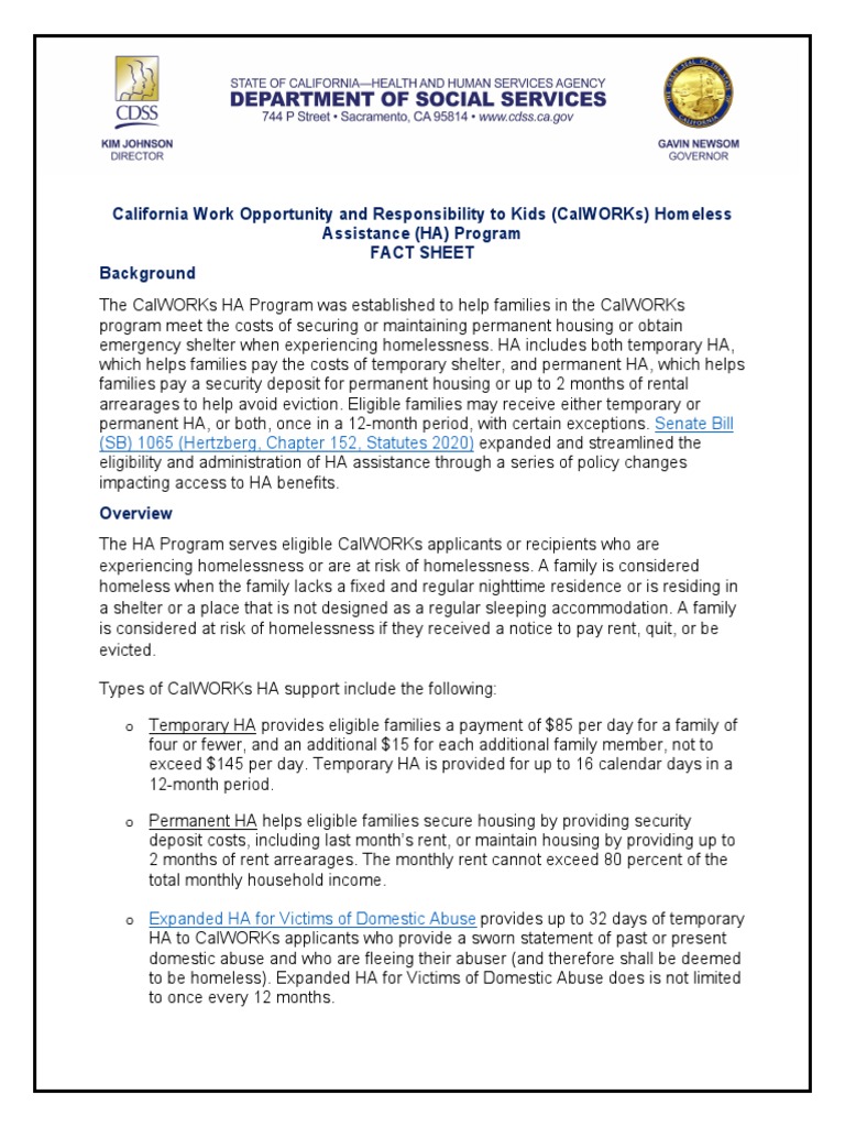 California Work Opportunity and Responsibility To Kids (Calworks