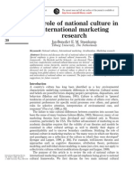 The Role of National Culture in International Marketing Research