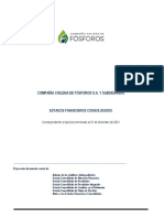 Compañía Chilena de Fósforos S.A. Y Subsidiarias: Estados Financieros Consolidados