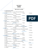 Revision - : Relative Clauses I. Choose The Best Answer