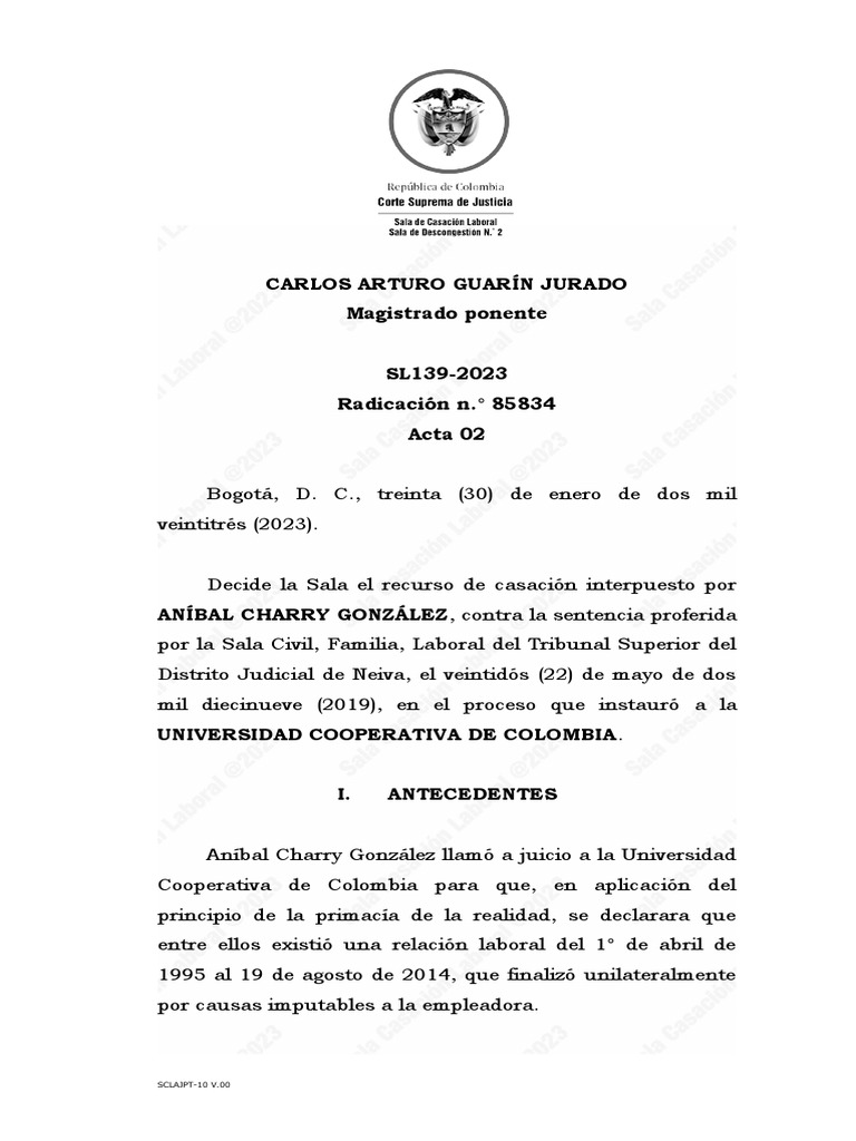 SL139 2023 | PDF | Daños y perjuicios | Sentencia (ley)