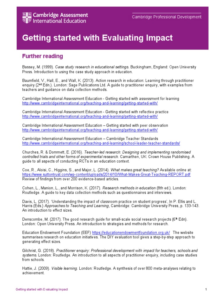 A comprehensive guide to evaluating the impact of teaching practices
