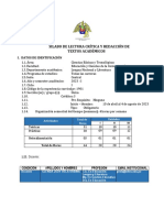 Sílabo de Lectura Crítica Y Redacción de Textos Académicos