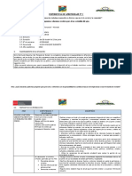 Experiencia de Aprendizaje #2: Proponemos Soluciones Creativas para El Uso Sostenible Del Agua. I. Datos Informativos