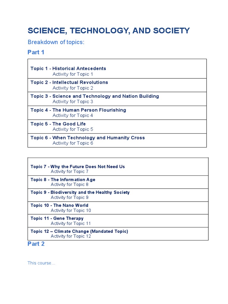 STS 2ND Sem Notes | PDF | Happiness | Science