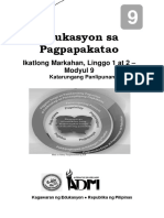 Edukasyon Sa Pagpapakatao: Ikatlong Markahan, Linggo 1 at 2 - Modyul 9