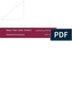 Basic Plan (Abu Dhabi) ) ًبظوبأ (ًساسلأا جمانربلا: General Exclusions ةماعلا تاءانثتسلإا