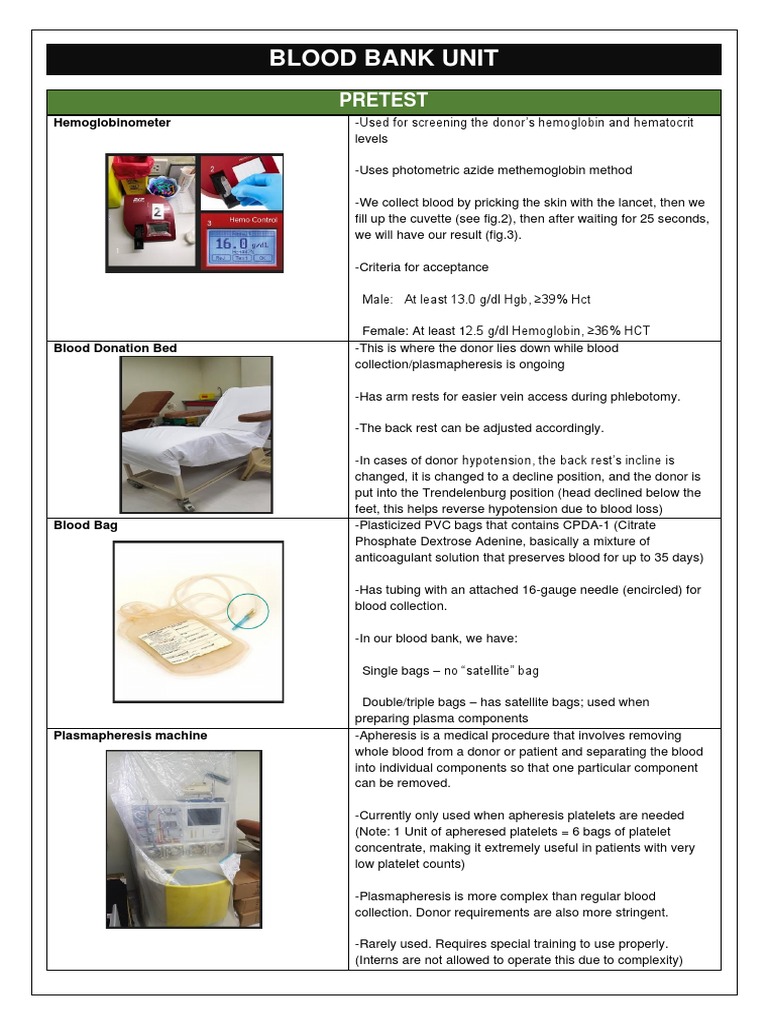Blood Bank Unit PDF Blood Type Blood Donation