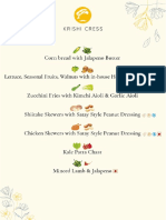 Food and Beverage Menu