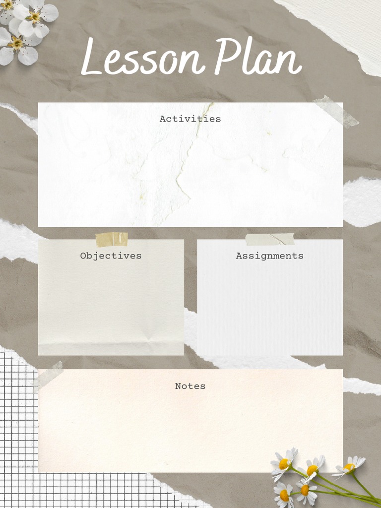 Brown Aesthetic Scrapbook Lesson Plan PDF