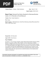 National Food Safety Standard For Maximum Residue Limits of 112 Pesticides in Foods ReleasedBeijingChina Peoples Republic ofCH20230042