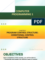 Computer Programming Chapter on Conditional Control Structures
