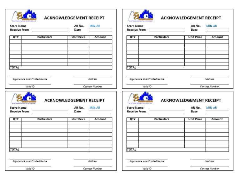 Acknowledgement Receipt Template | PDF