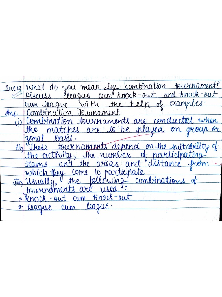 Combination Tournament Questions and Answers PDF